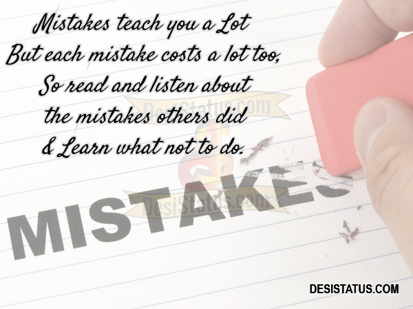 Learn from mistakes inspirational status