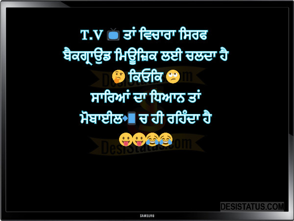 TV for background music - Punjabi Funny Status 