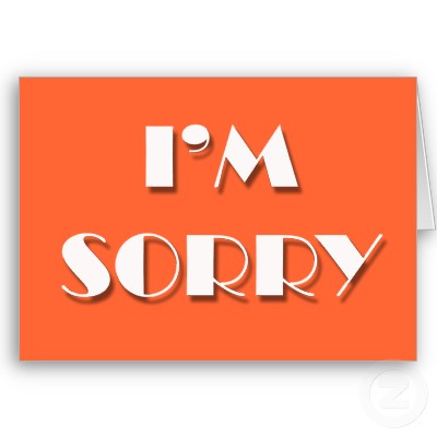 I am sorry card
